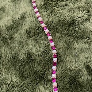 Ruby and freshwater pearl bracelet